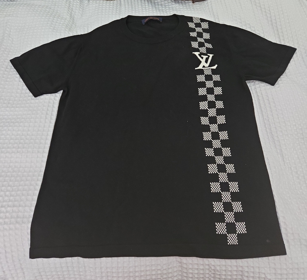 Black Louis Vuitton Checkered Men's Shirt